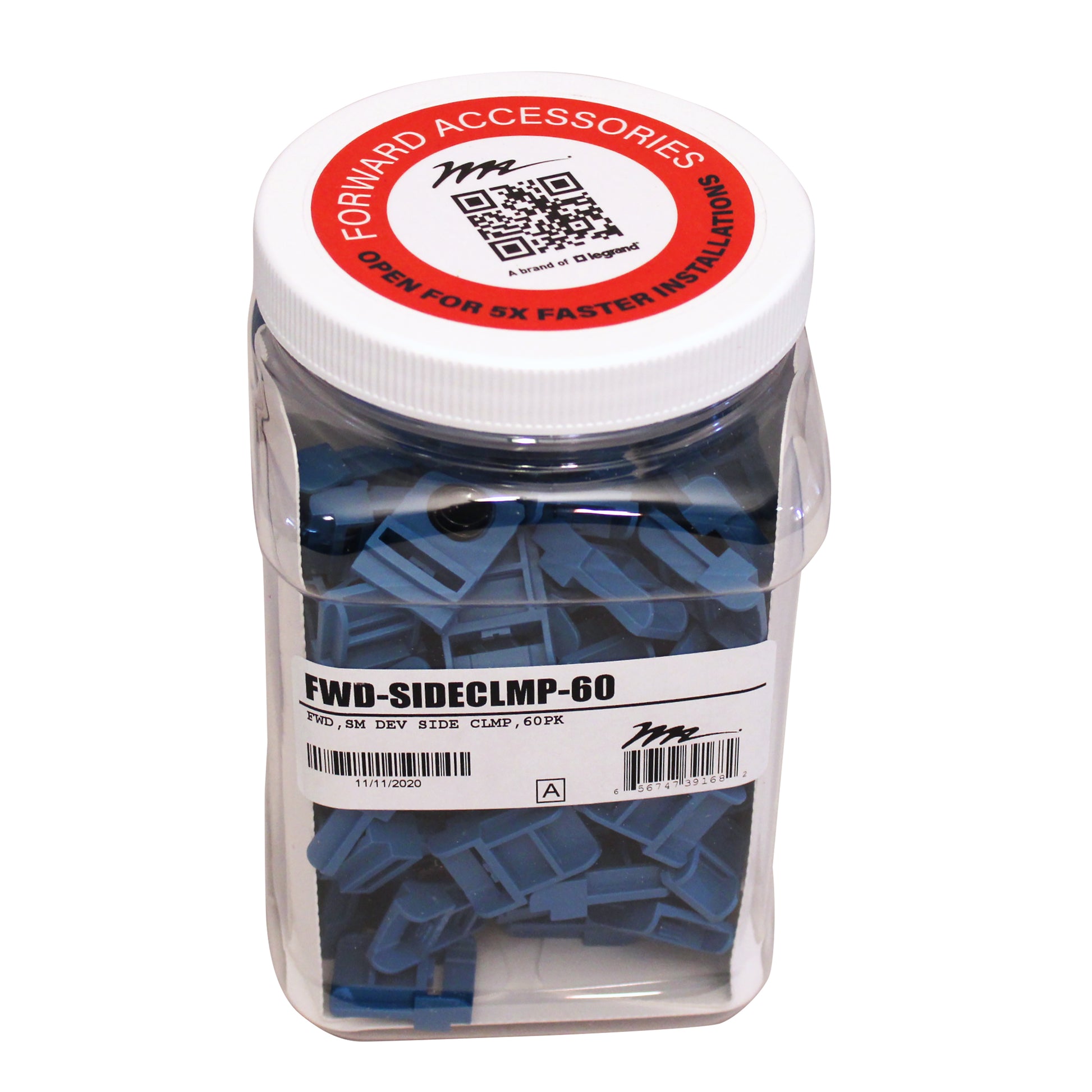 Middle Atlantic FWD-SIDECLMP-60 – Montageset, 60 Stück, Nylon, Blau