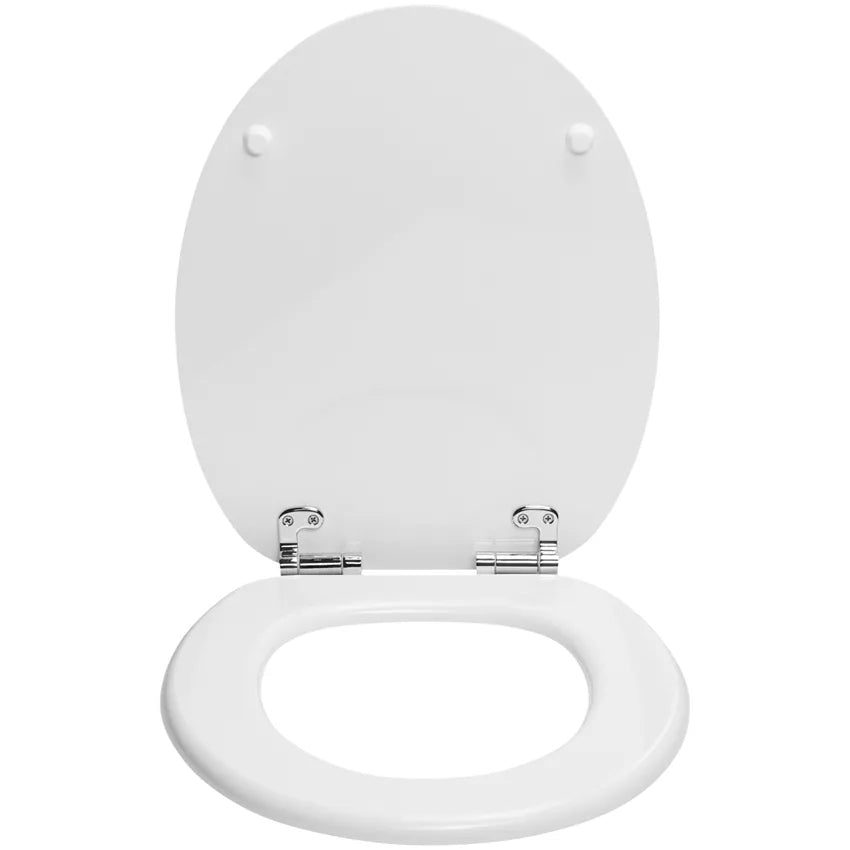 Diaqua Bilbao – Toilettensitz – MDF, Kunststoff, Weiss, verlängert, 37,1 × 45,9 cm