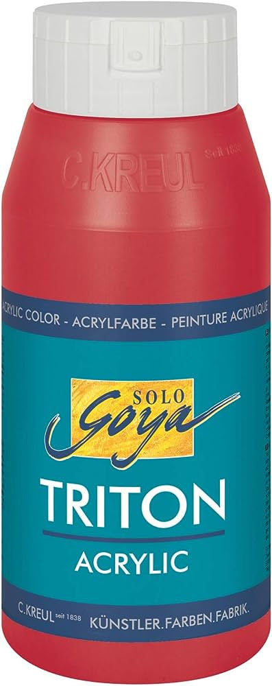 KREUL Acrylfarbe – Karmin, wasserfest – 750 ml – für Papier, Holz, Leinwand