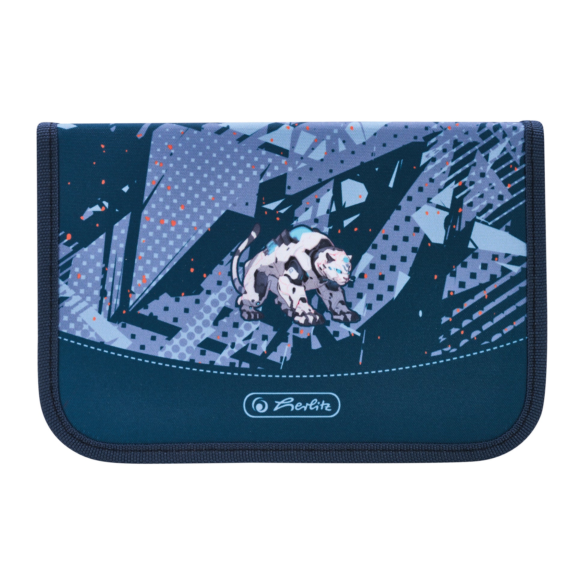 Herlitz Schüleretui, gefüllt (31-teilig), blau, dunkelblau, Polyester, 20,5 × 14 × 3,8 cm