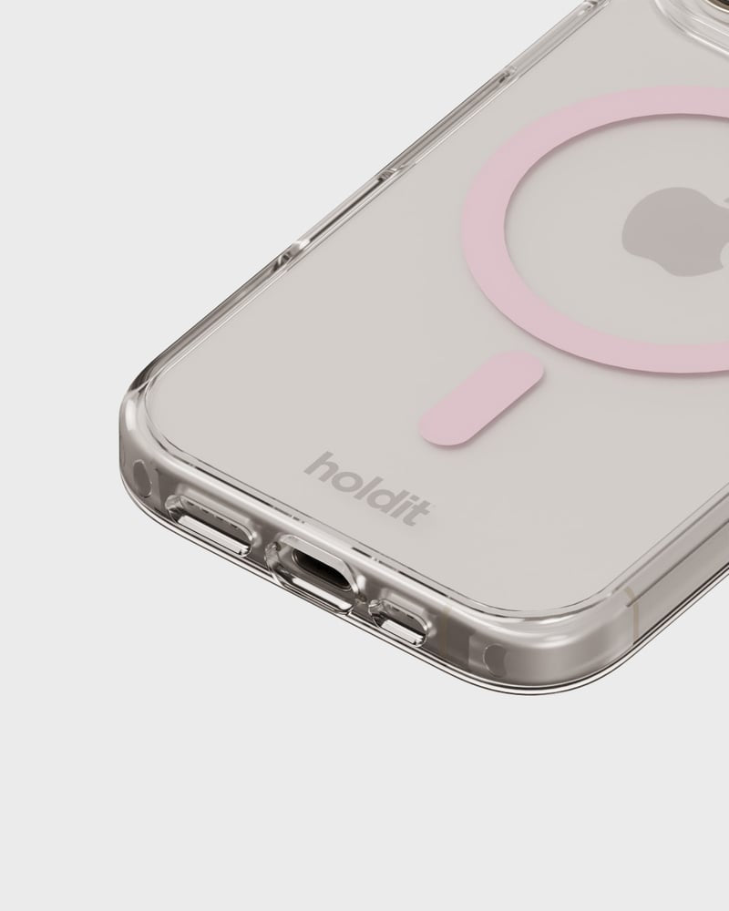 Holdit – Backcover – für Apple iPhone 16 Pro – pink/transparent – MagSafe-kompatibel, mit Kartenfach