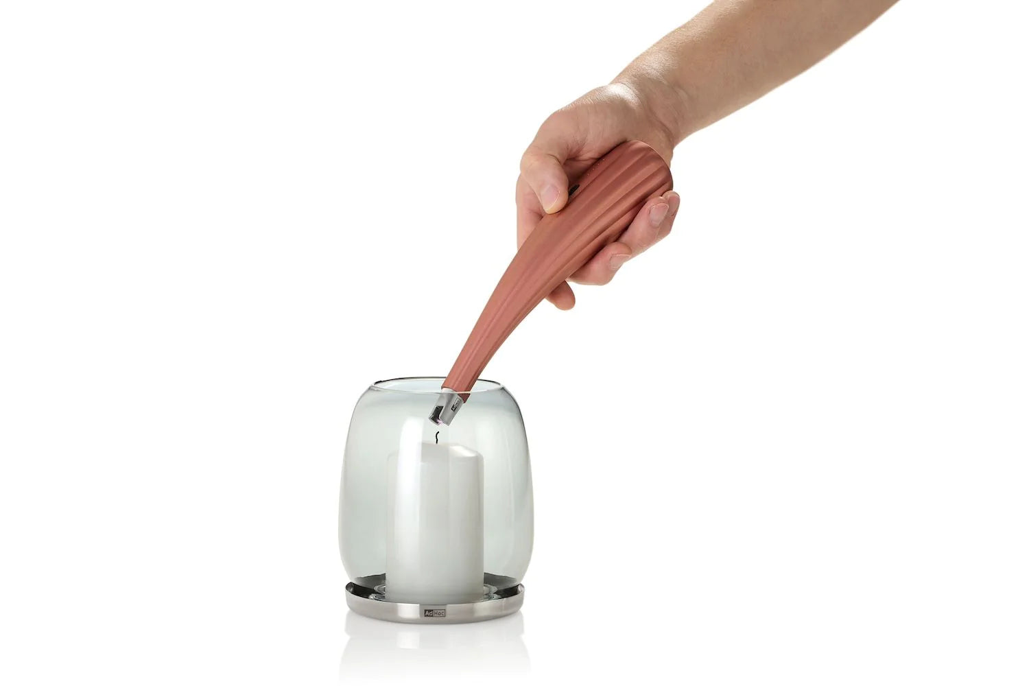AdHoc Küchenanzünder, Edelstahl/Kunststoff, Ø 4,8 × 21,3 cm, Roségold, mit Akku, USB-Ladekabel
