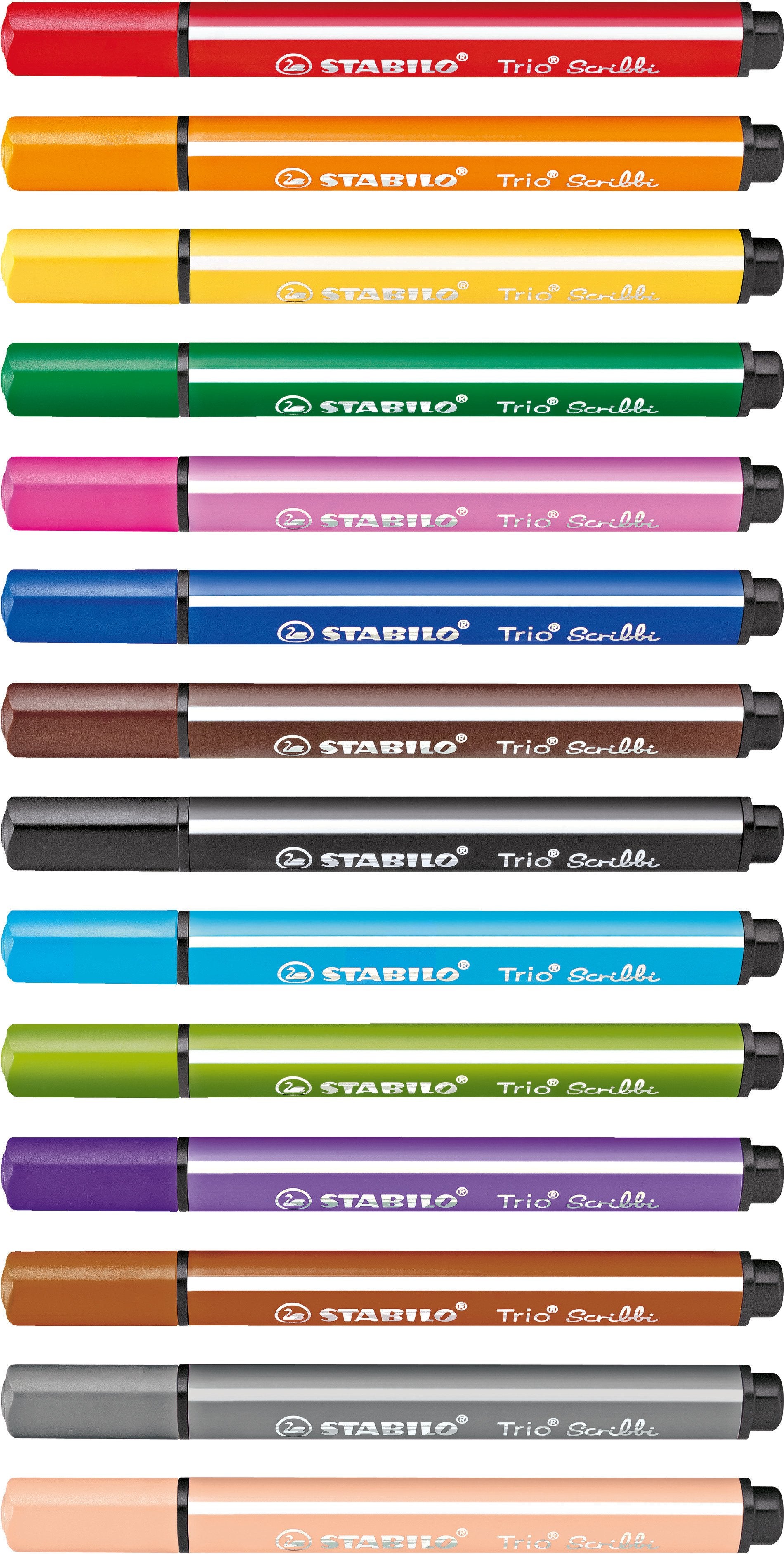 STABILO Trio Scribbi Filzstift – Rundspitze, 2 mm, wasservermalbar, gelb