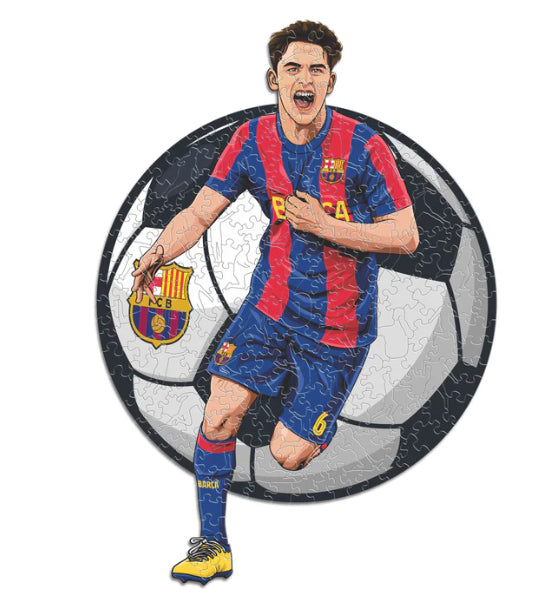 Iconic Puzzles Puzzle FC Barcelona (Gavi) – 150 Teile – 21 × 30 cm – ab 10 J. – Holz – mehrfarbig