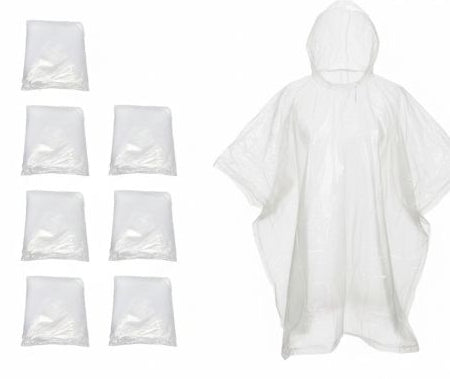 Relaxdays Regenponcho – Einheitsgrösse, 10 Stück – Transparent, Polyester, mit Kapuze, wasserfest