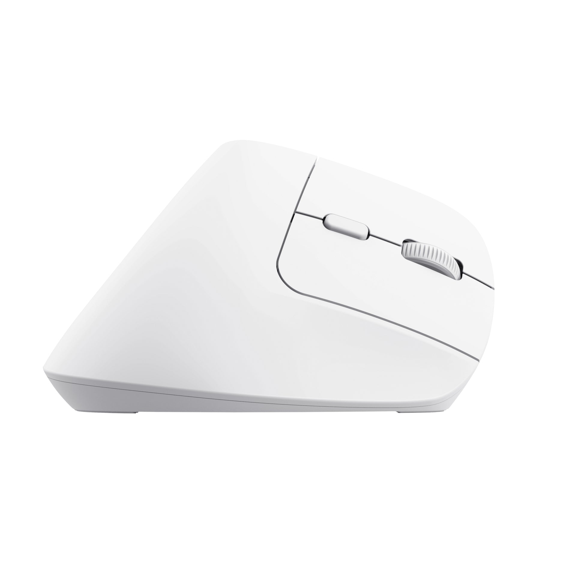 Trust Bayo+ – Vertikale Maus – Kabellos (Bluetooth/2,4 GHz), Rechtshänder, Weiss
