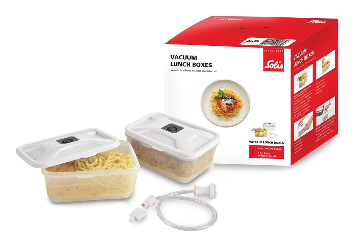 Solis Vakuum-Lunchboxen – 2 × 600 ml, für Vakuumierer, 2 Stk., Kunststoff, transparent