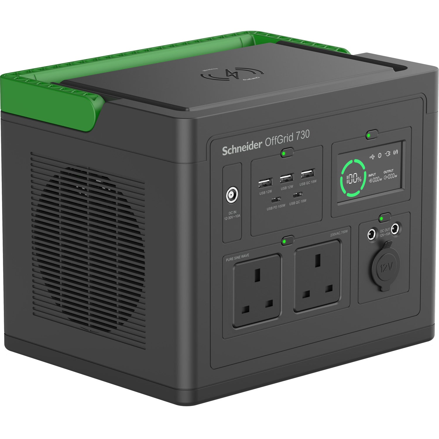 APC PPS730-UK – Powerstation, 738 Wh, Li-Ion, 2× Typ G (BS 1363), LCD, Kabelloses Laden