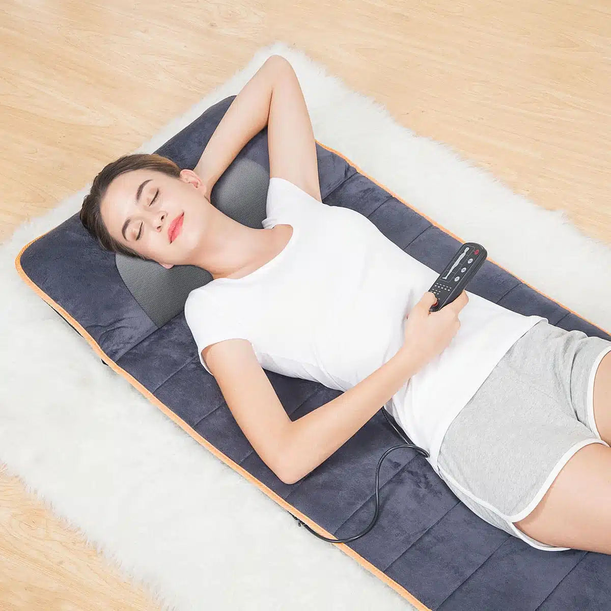 Medivon Massagematte – Grau, Wärmefunktion, Vibrationsmassage