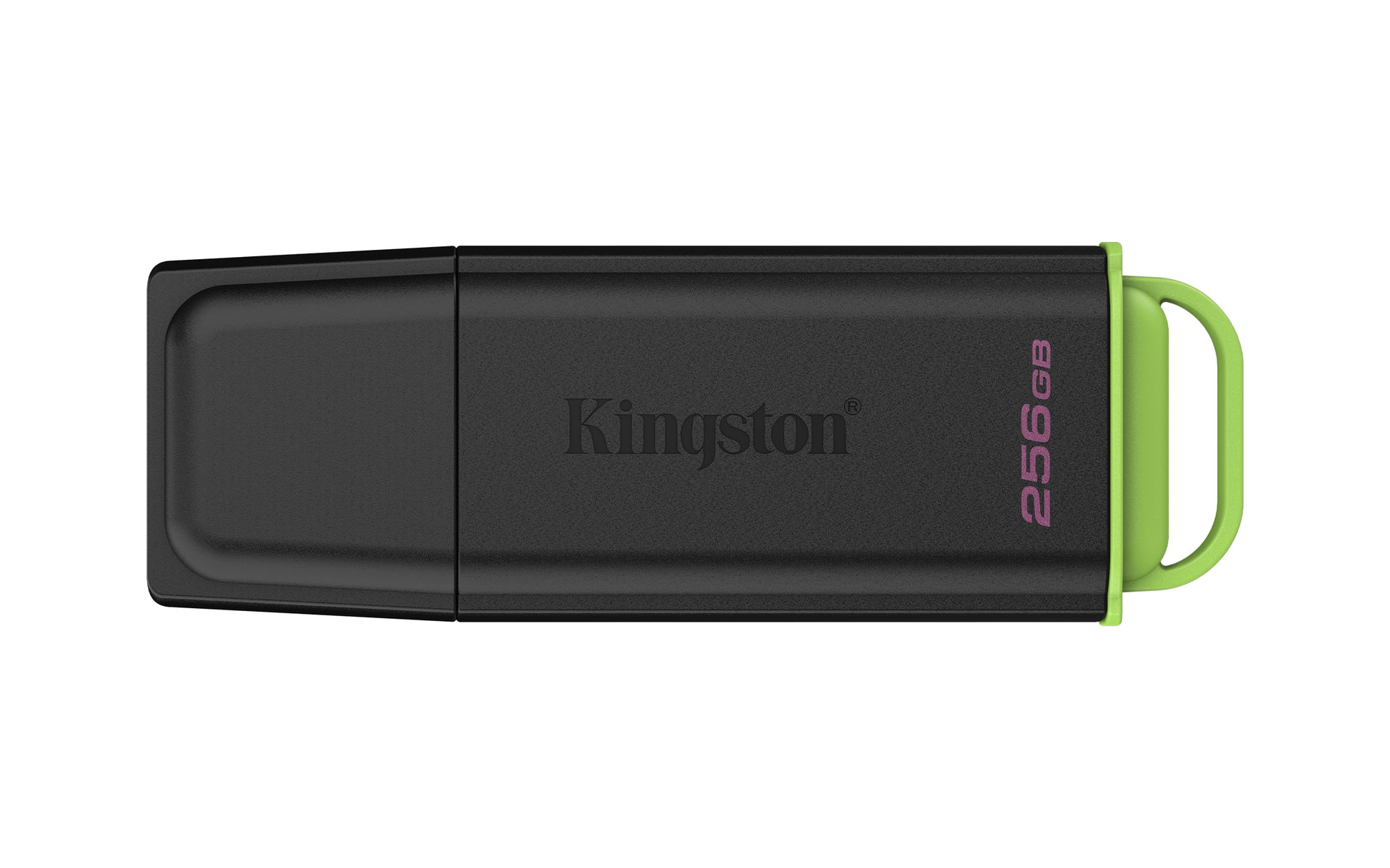 Kingston Technology Kingston USB-Stick 256 GB – USB-A 3.2 Gen 1, mit Kappe, Schlüsselanhänger, Schwarz/Grün