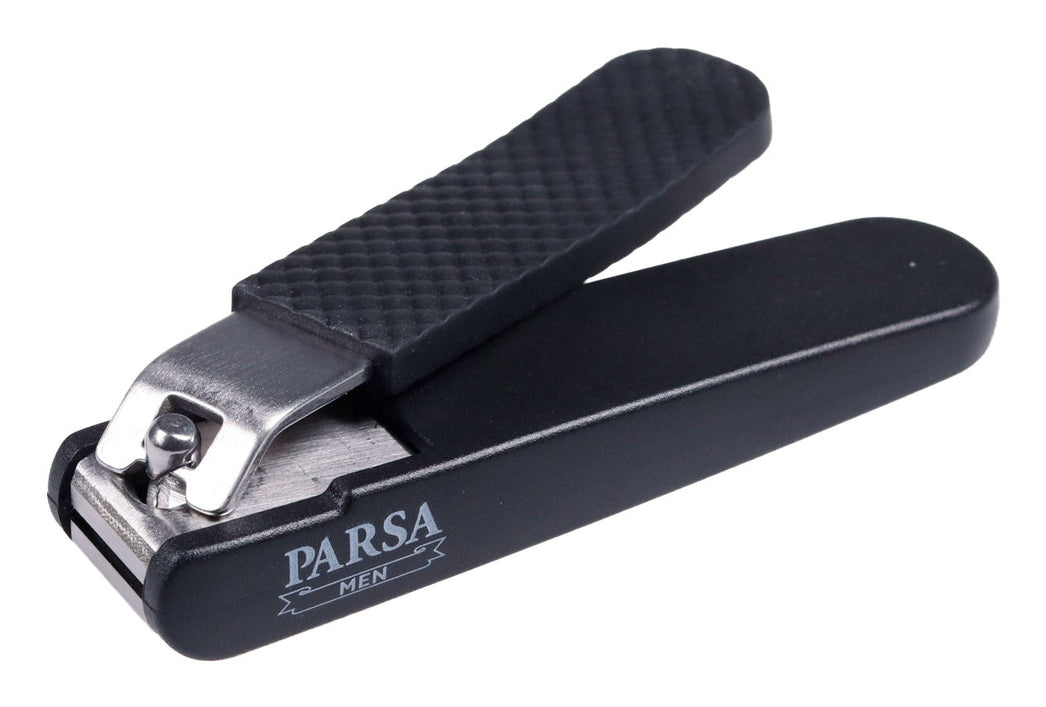 Parsa Beauty Nagelknipser – für Herren, Flachblatt – 1 Stk – Schwarz – Edelstahl/TPR