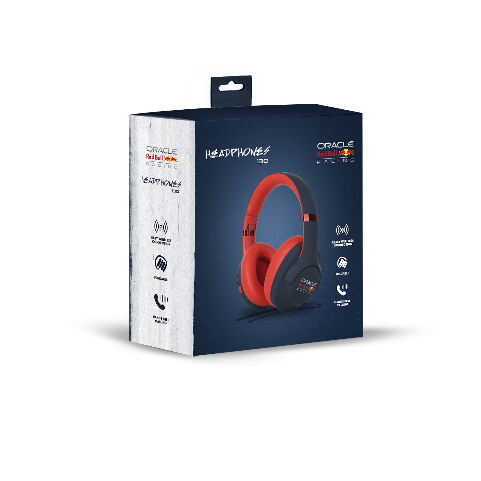 Red Bull Racing Oracle Red Bull Racing RB-HP130 Over-Ear Kopfhörer – BT, USB-C, für Android, iOS, Dunkelblau/Rot, BT 5.3