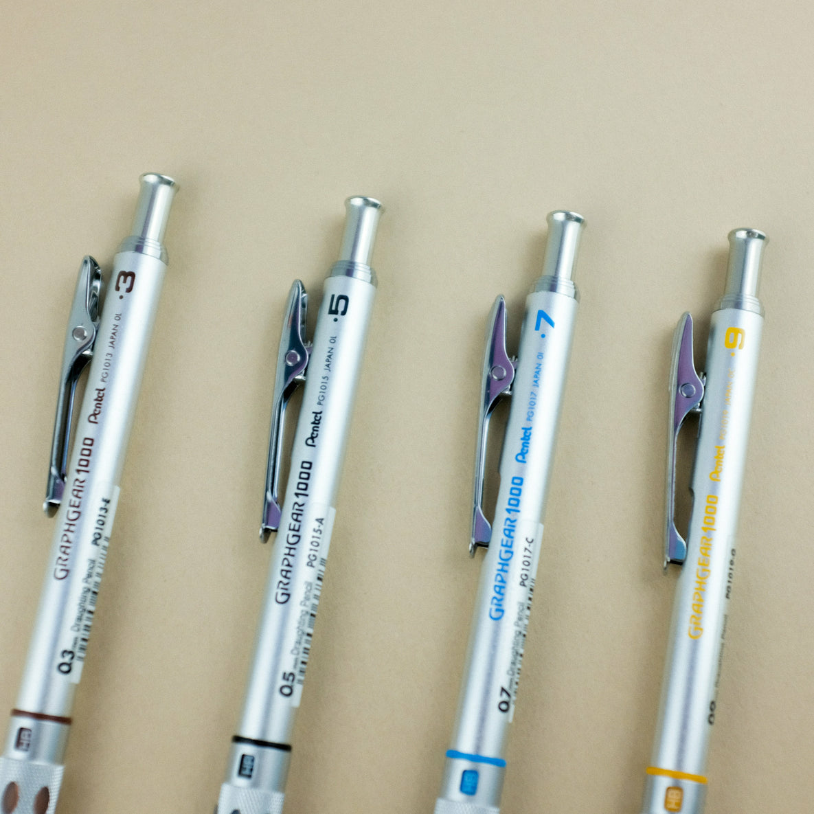 Pentel Graphgear 1000 Druckbleistift – 0,9 mm, Metall, Silber