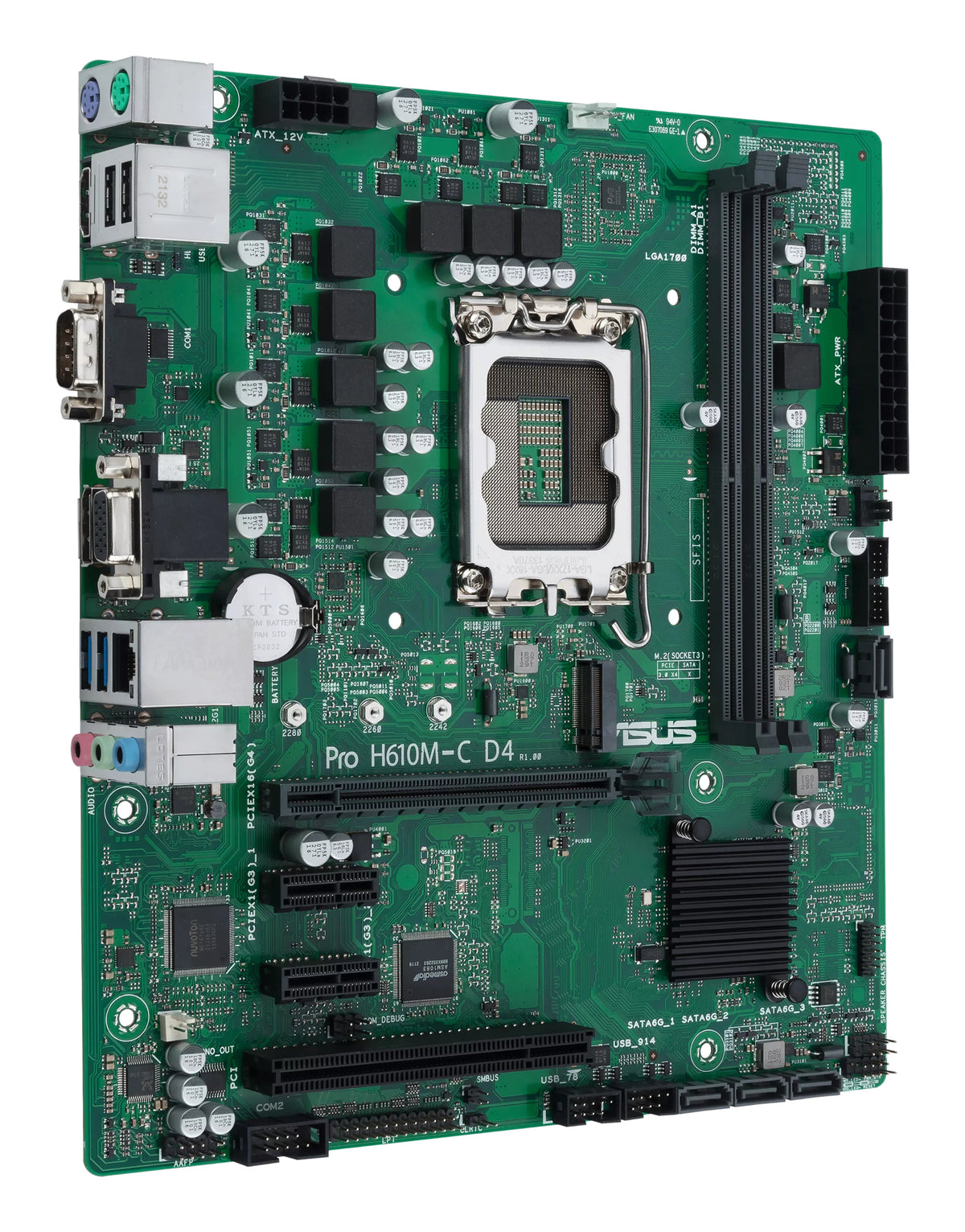 ASUS PRO H610M-C D4-CSM – Mainboard – LGA 1700, Intel H610, mATX, DDR4, 64 GB