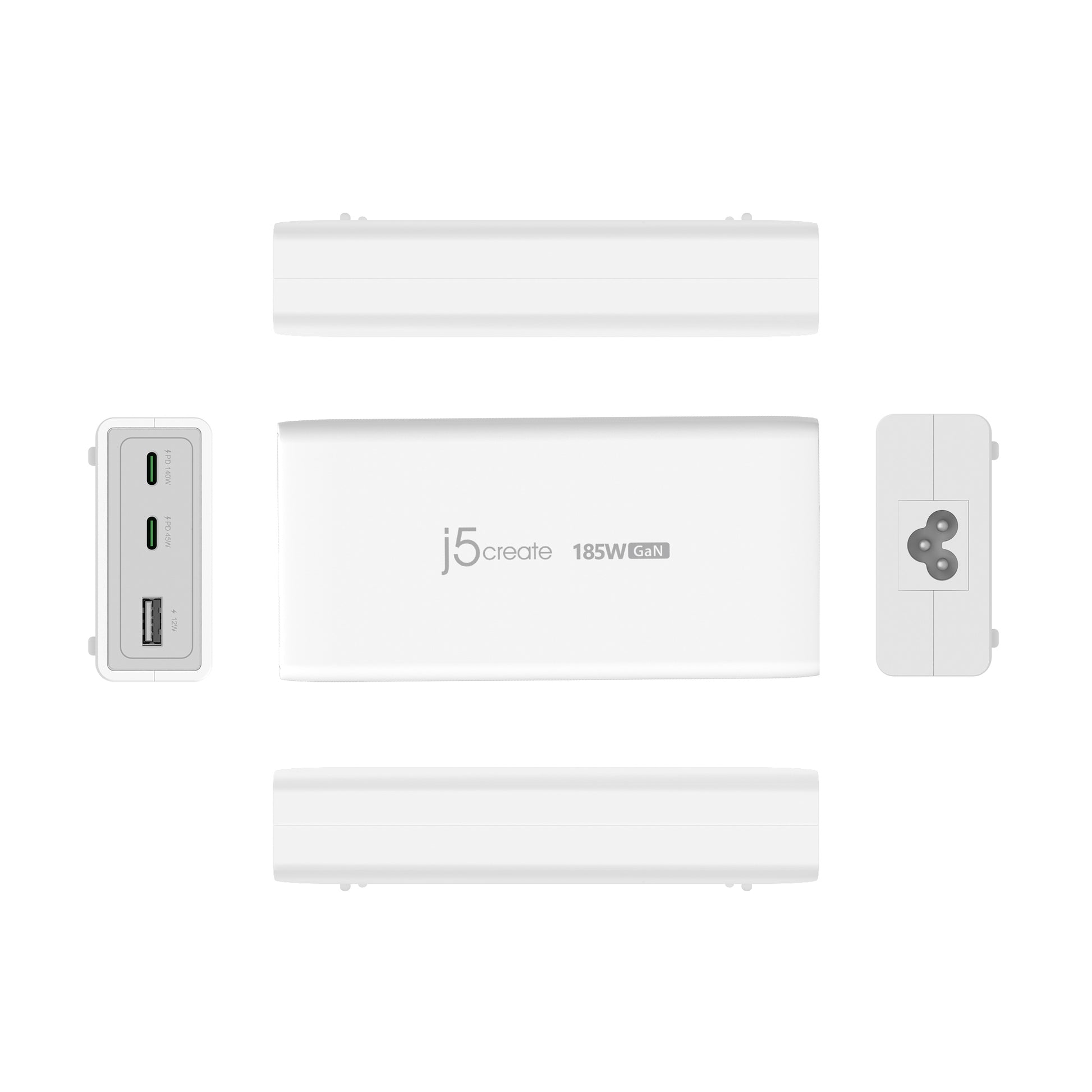 j5create Netzteil – 185 W, 3× USB-C, PD 3.1, GaN