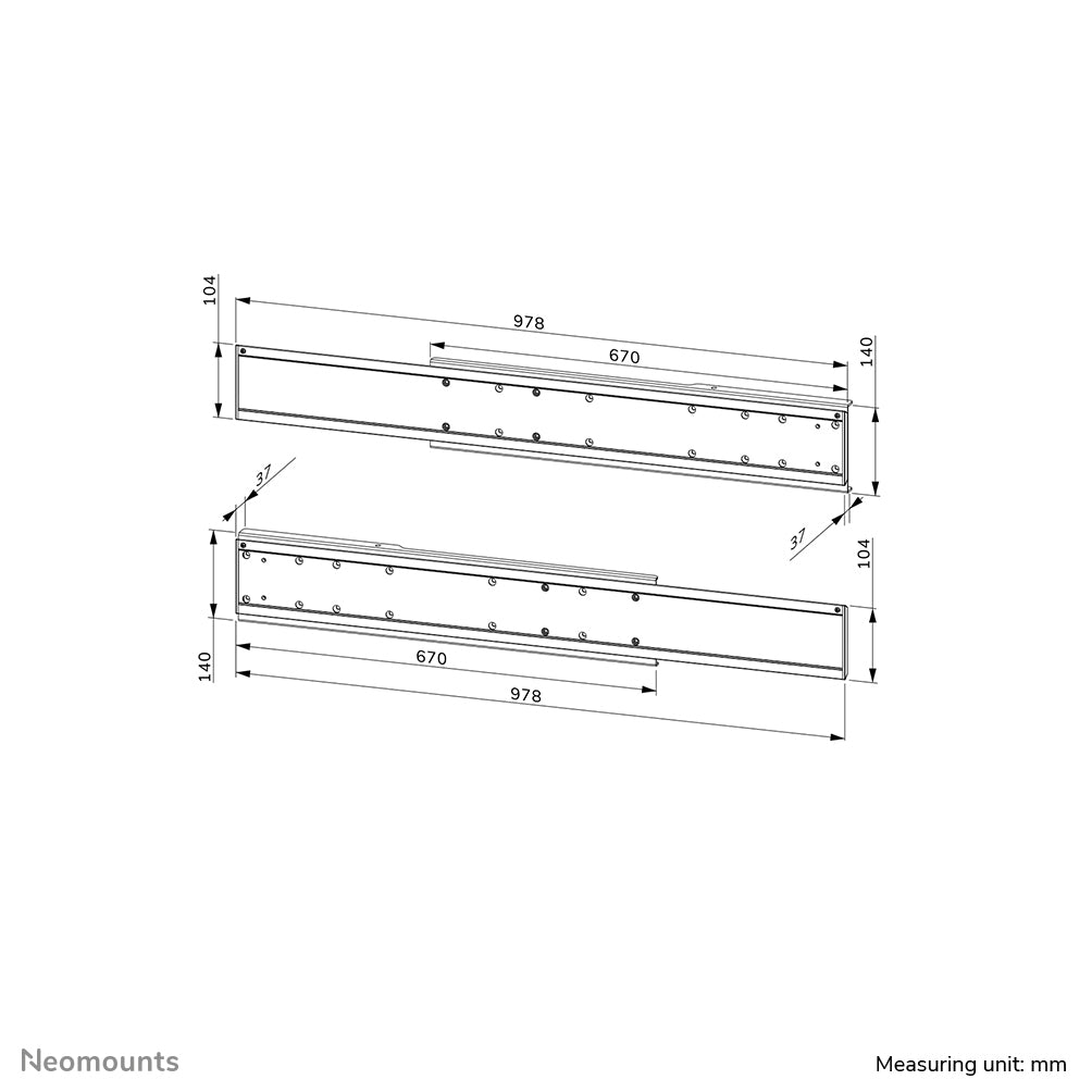 Neomounts ADM-875WH2 – Displayständer, für 2 Displays, höhenverstellbar, für 42–65", VESA 100×100–800×400