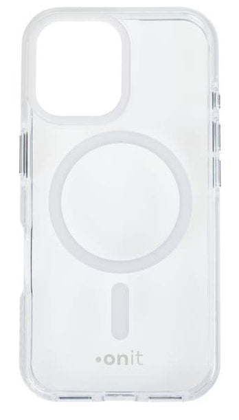 ONIT Mill.Std. Backcover – für Apple iPhone 16 – MagSafe, TPU, Transparent, Weiss, bis 3 m Sturzsicher