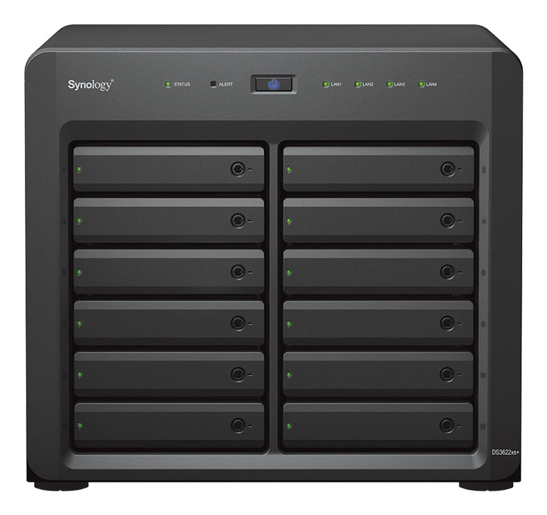 Synology DS3622xs+ – 12-Bay Tower NAS – Intel Xeon D-1531, 16 GB RAM, 10GbE, DSM, für 2,5"/3,5" HDD/SSD, SATA