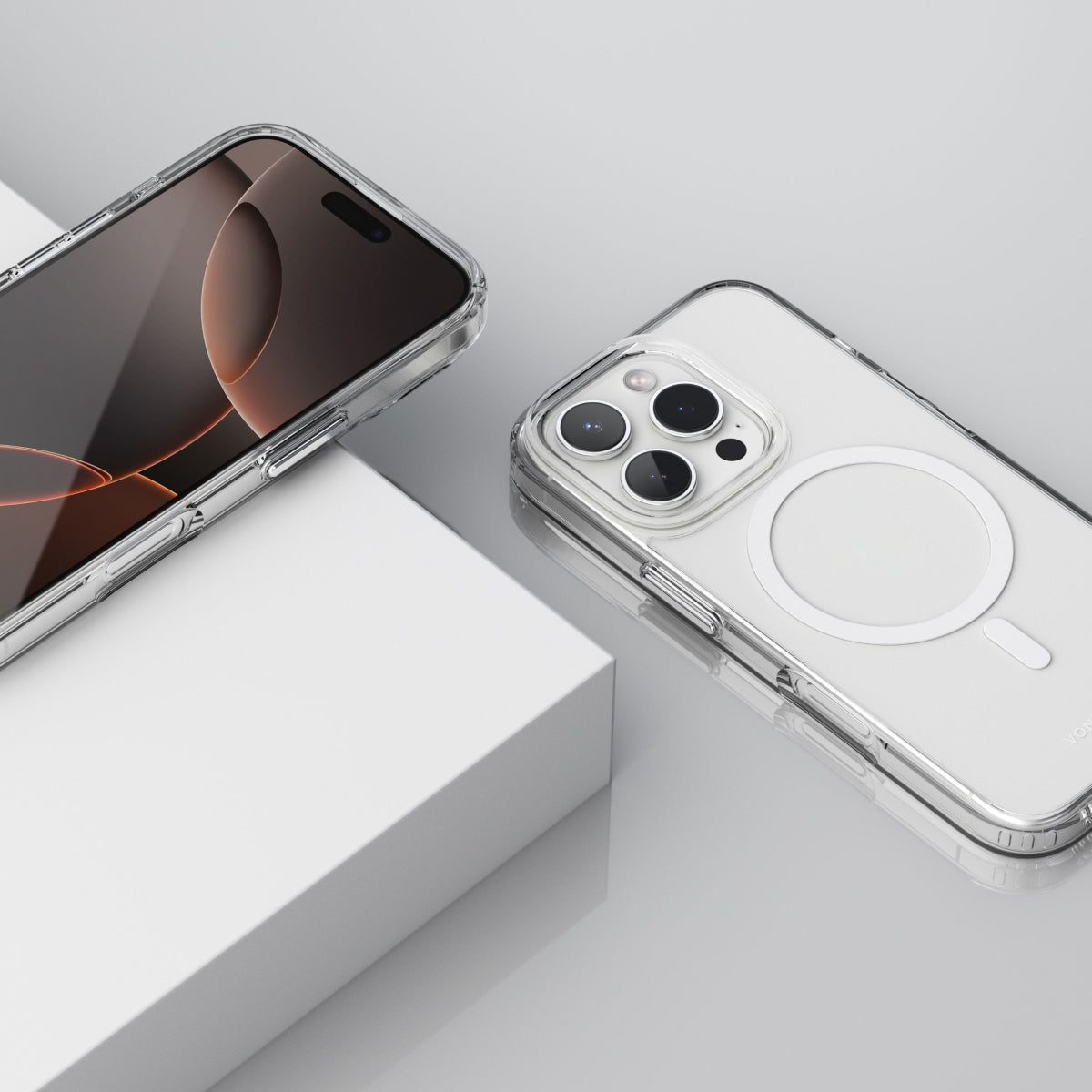 Vonmählen Backcover – für Apple iPhone 16 Pro – transparent/weiss – MagSafe-kompatibel