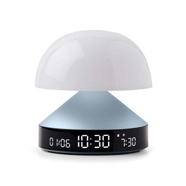 LEXON Lichtwecker Mina Sunrise – digital – 11 × 11 × 11 cm, hellblau, USB, 5 Wecktöne