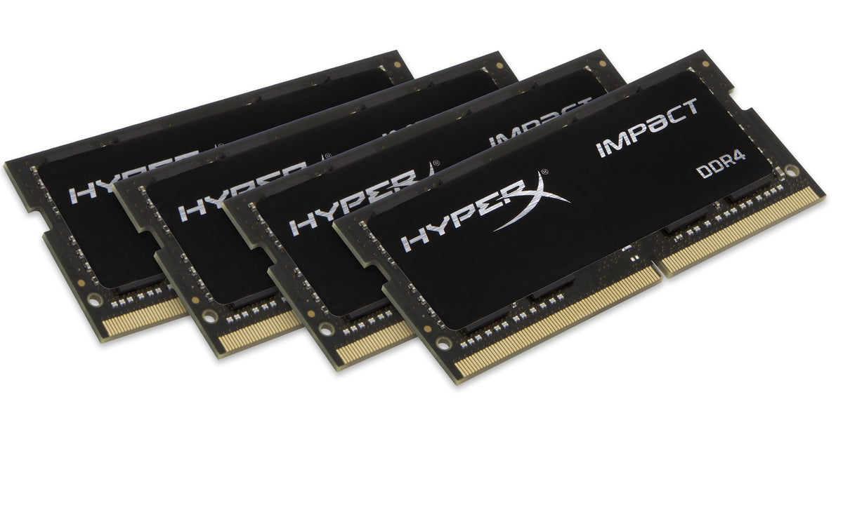 Kingston Technology HyperX Impact – 64GB DDR4‑2400 SO‑DIMM (4×16GB), CL15, 1,2 V, Schwarz