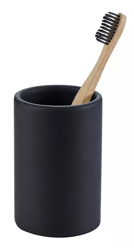 Diaqua Zahnputzbecher Zylo – Ø7,2×11 cm, Keramik, matt, Schwarz