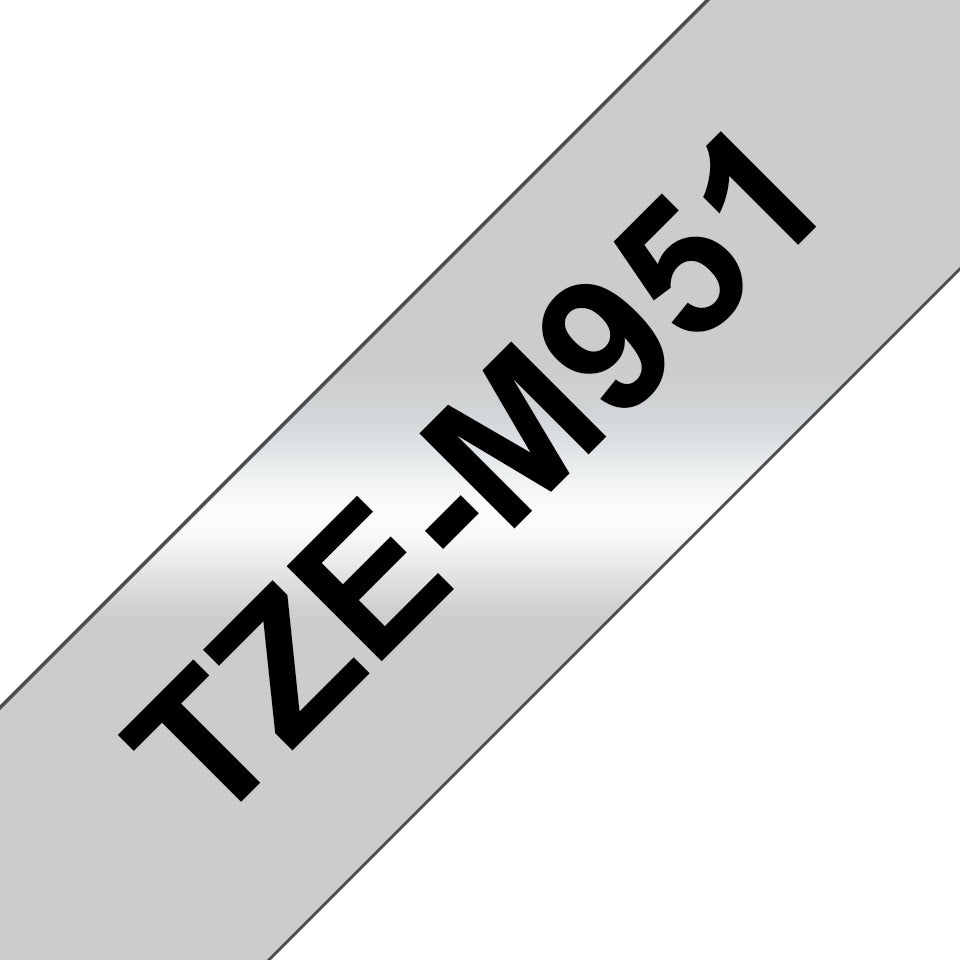 Brother Schriftband – 24 mm × 8 m, silber matt, schwarz