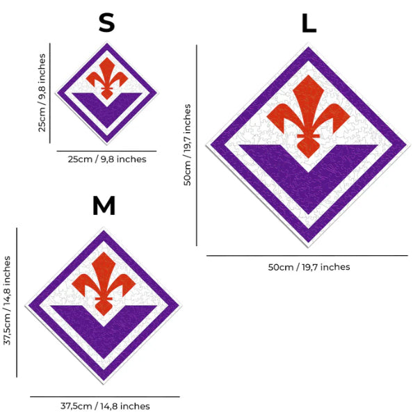 Iconic Puzzles Puzzle ACF Fiorentina – Logo – 270 Teile – 37,5 × 37,5 cm – ab 14 J. – Holz – Mehrfarbig – FSC