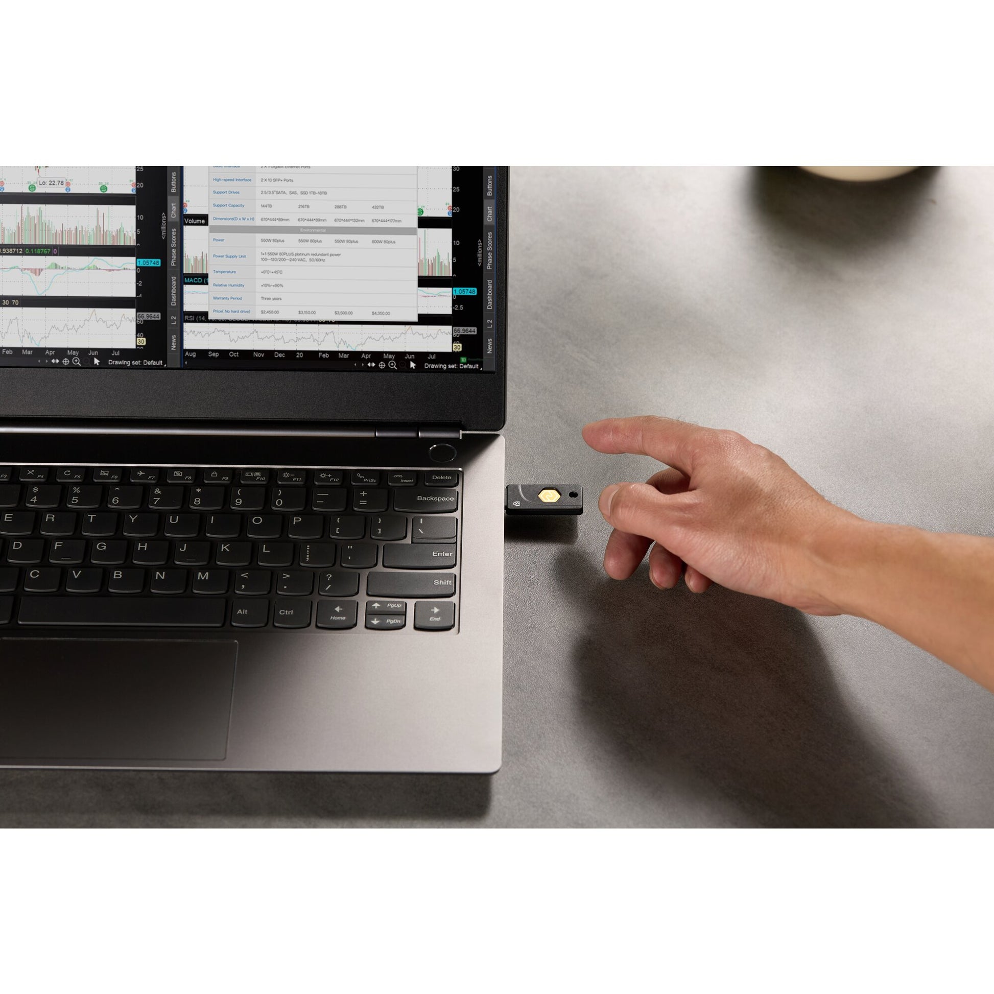 Kensington USB-Adapter – USB-A (Stecker) – VeriMark NFC+ – FIDO2 Level 2 – für Windows, Mac
