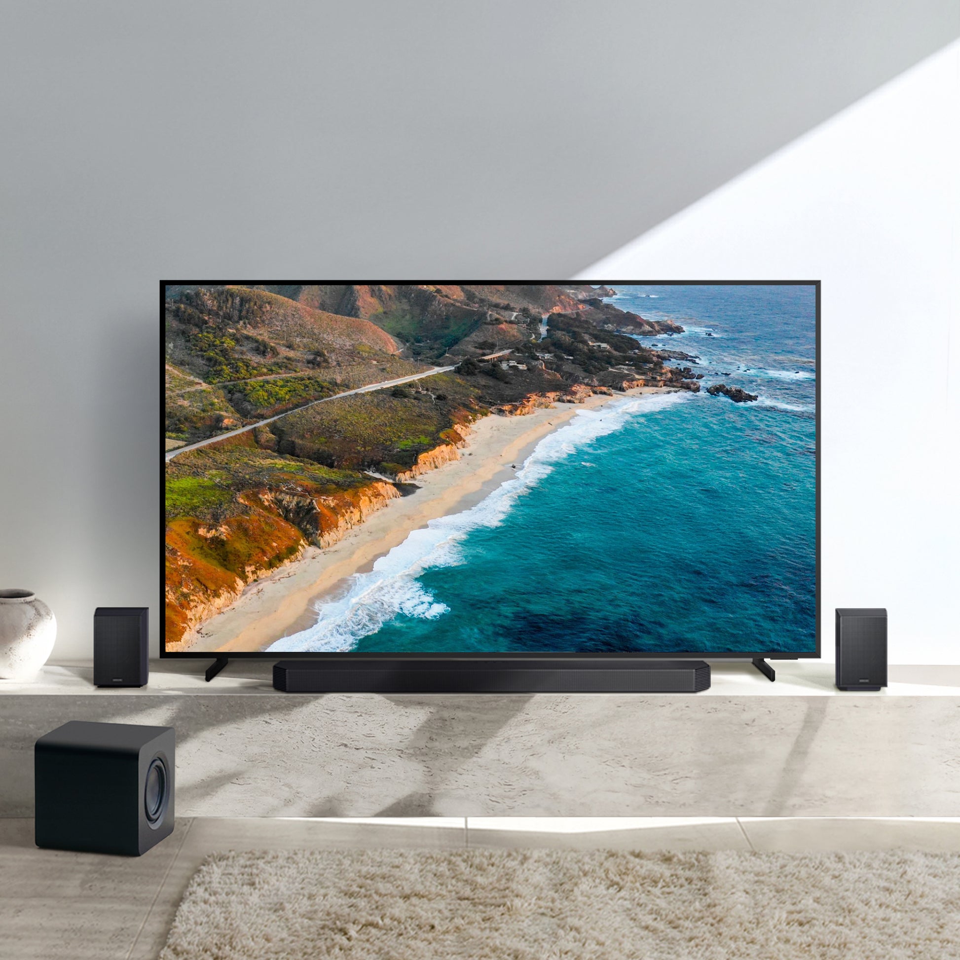 Samsung HW-Q930F – Soundbar – 9.1.4, Dolby Atmos/DTS:X, mit kabellosem Subwoofer & Rears, 580 W – Titan Schwarz