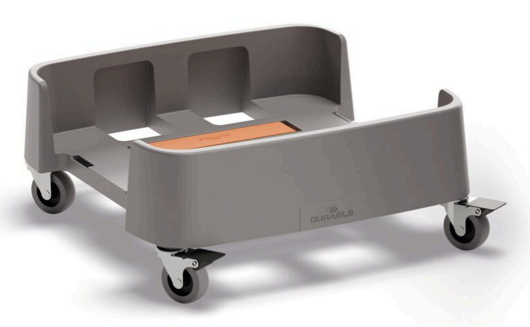 Durable Mobiler Abfallsammler DURABIN 90 – 90 l – Kunststoff (PP), quadratisch – graphit