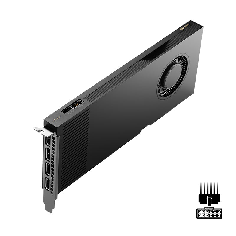 PNY RTX 4000 Ada – PCIe Grafikkarte – 20 GB GDDR6, 4×DisplayPort 1.4a, PCIe 4.0 x16, 130 W
