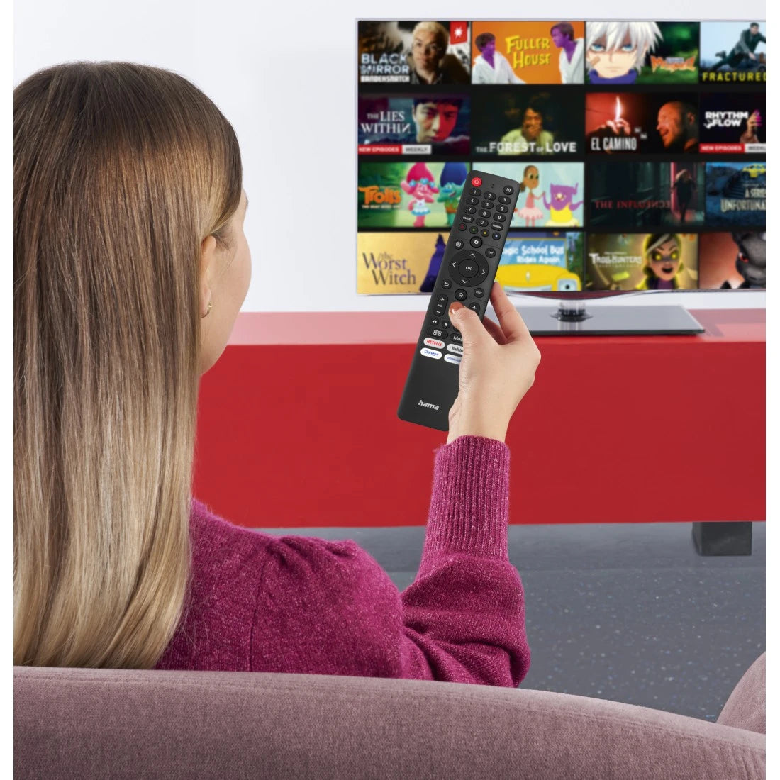 Hama TV-Fernbedienung – für Hisense, IR, schwarz