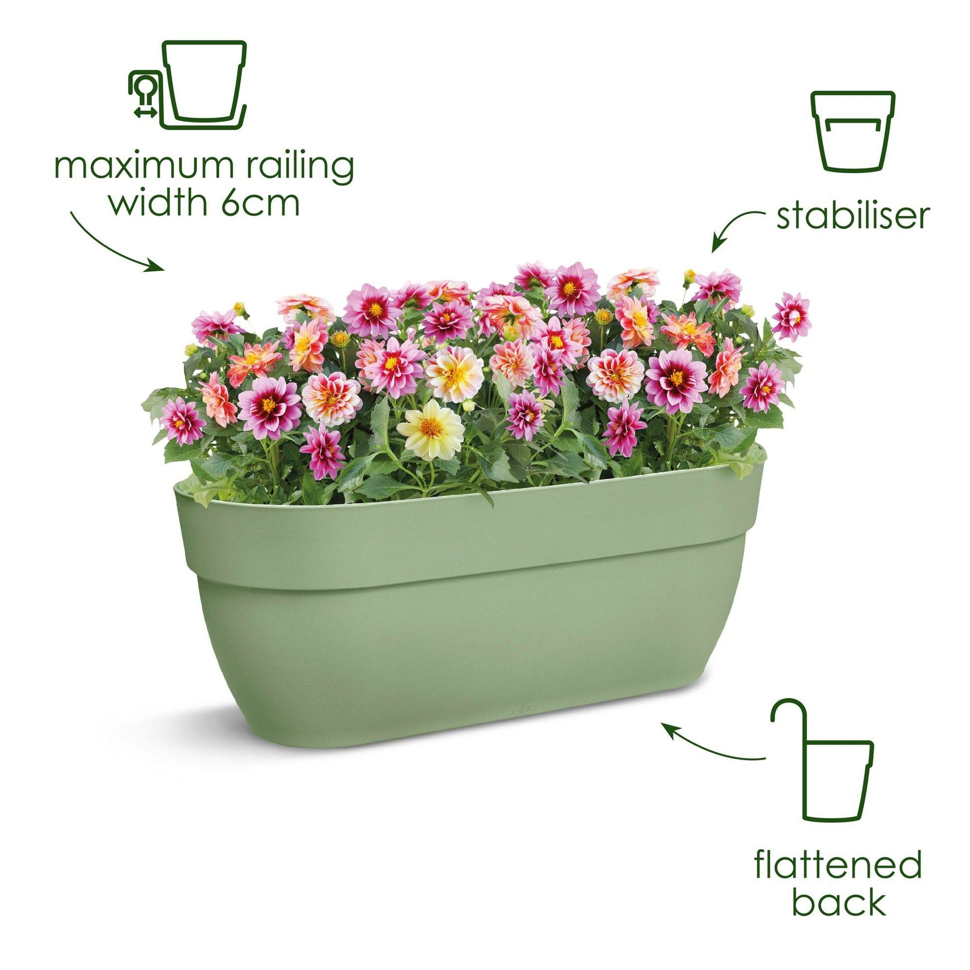 elho Campana Easy Hanger – Hängeblumentopf – 7500 ml – Kunststoff, weiss