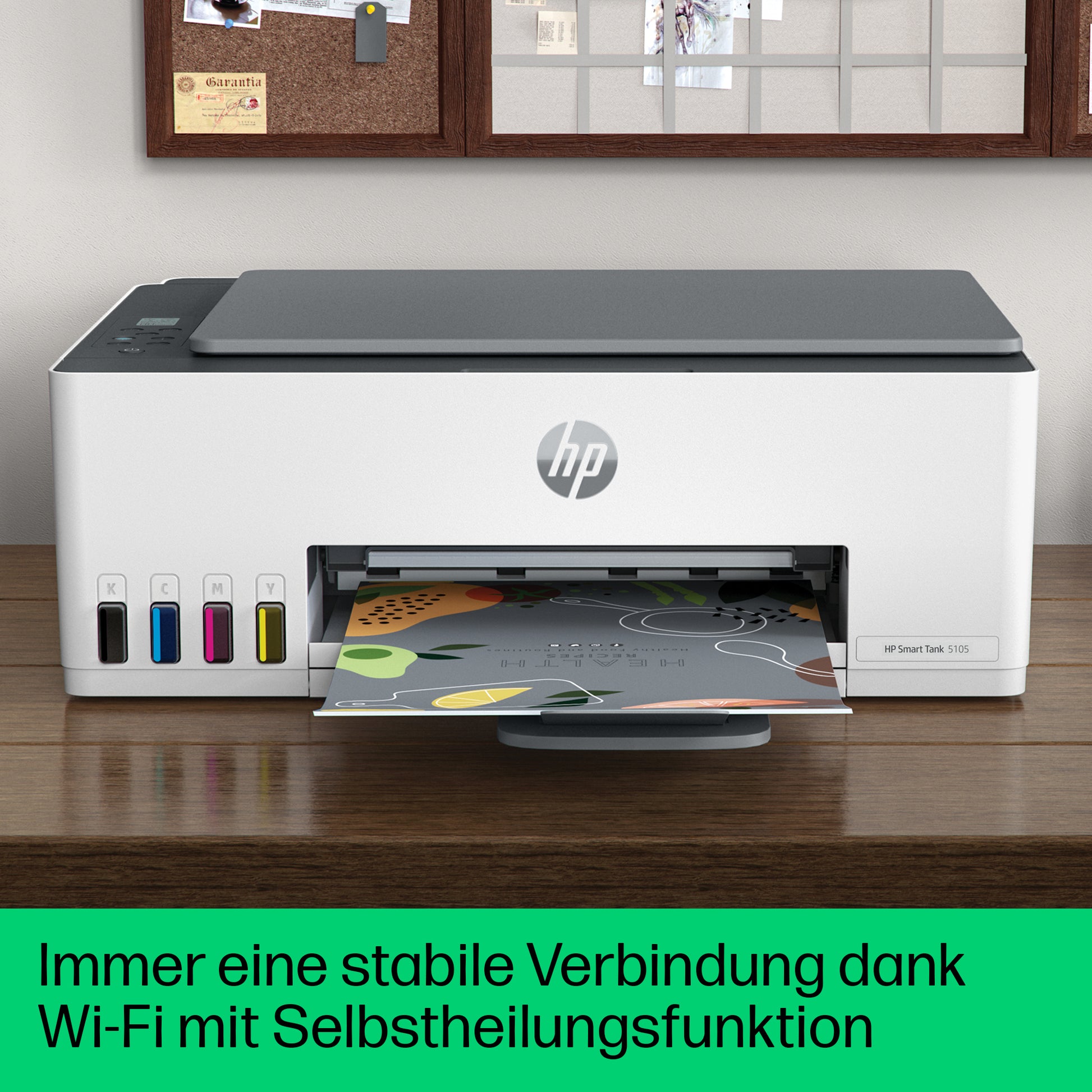 HP Smart Tank 5105 – Farbtintenstrahl-Multifunktionsdrucker, A4, 3-in-1, Duplex, WLAN, AirPrint, Mopria