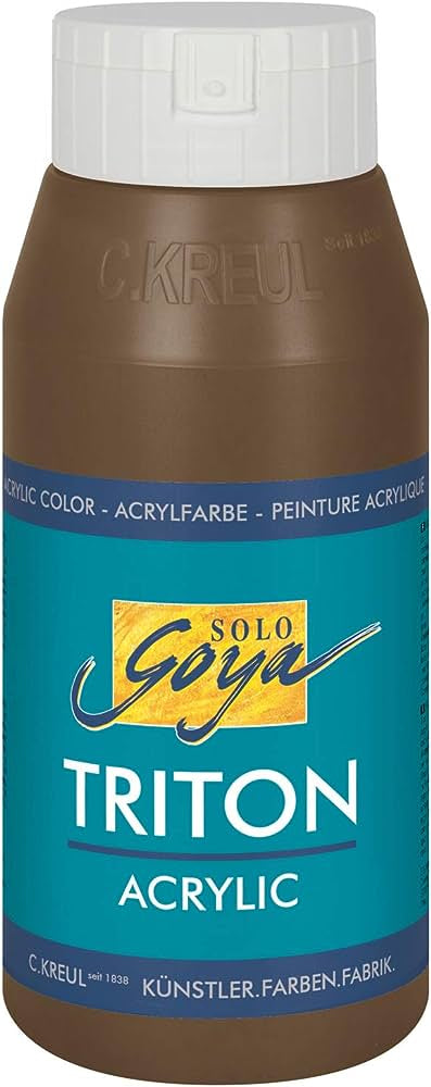 KREUL Triton Acrylfarbe – Havannabraun, seidenmatt, schnelltrocknend – 750 ml – für Leinwand, Papier, Holz