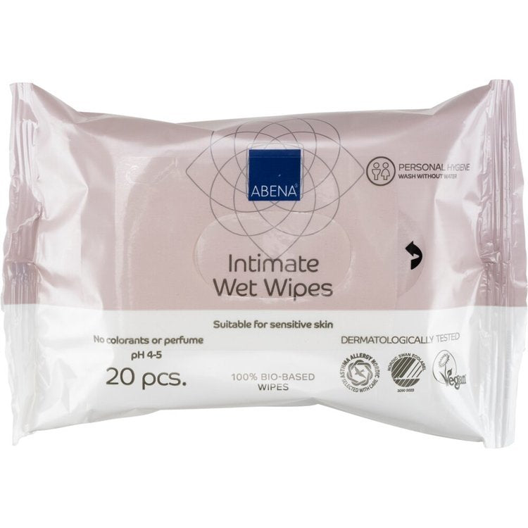 Feuchttücher Intimpflege – ohne Duftstoffe – 16 × 20 cm, 20 Stk – 100 % Viskose