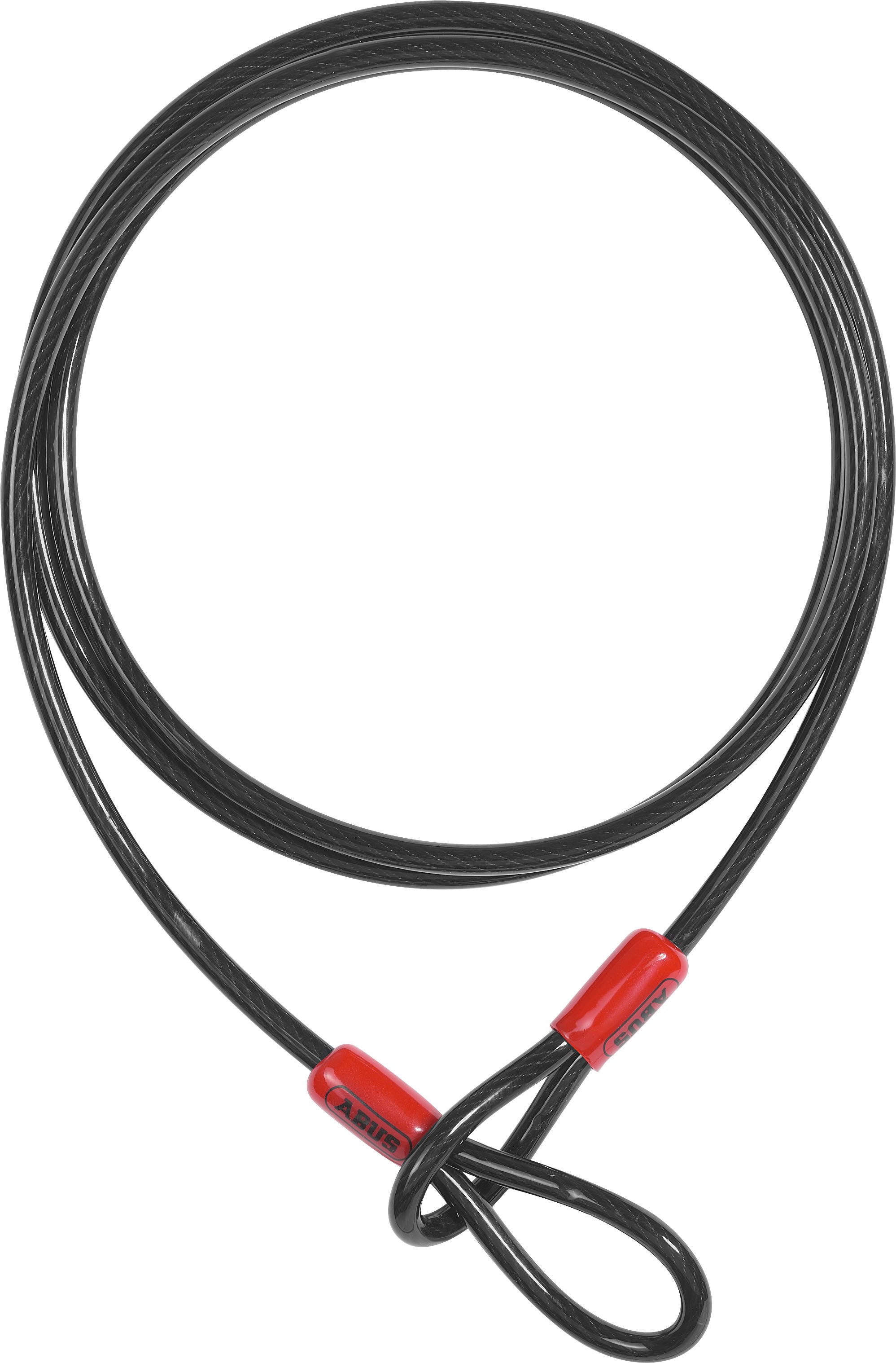 ABUS UVCABLE02 Schlaufenkabel 5 m – Stahlkabel mit Kunststoffummantelung, Schwarz