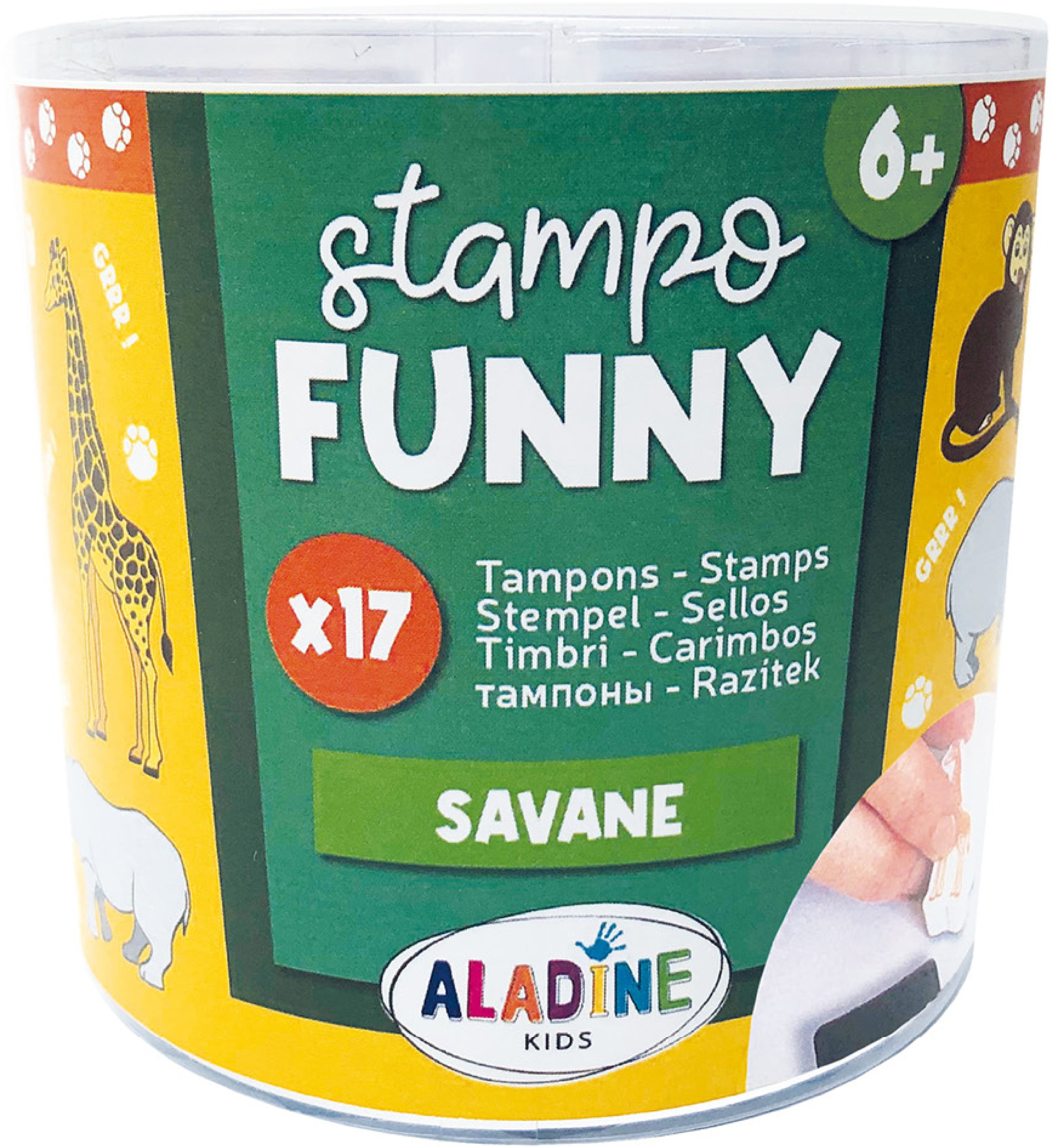 Aladine Stempel-Set – Savanne – 17 Stempel, 1 Stempelkissen