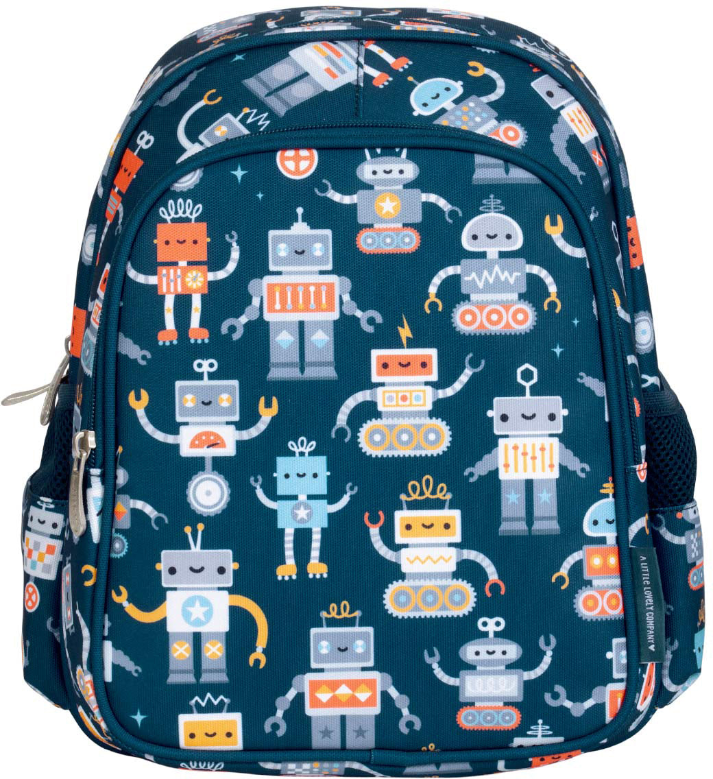ALLC Schulrucksack BPROBU90 – 16 l, mit isolierter Fronttasche, Polyester – Dunkelblau Roboter