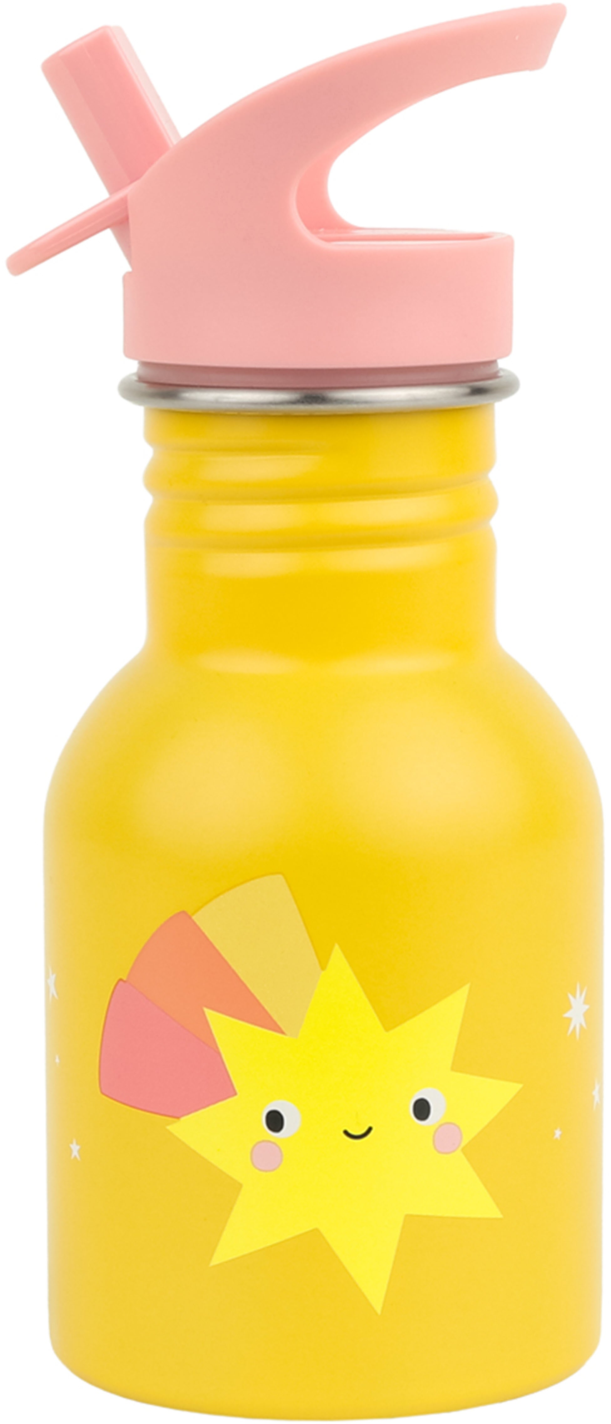 Allc DBSMSS113 Isolierflasche 350 ml – Doppelwandig, Edelstahl, mit Strohhalm