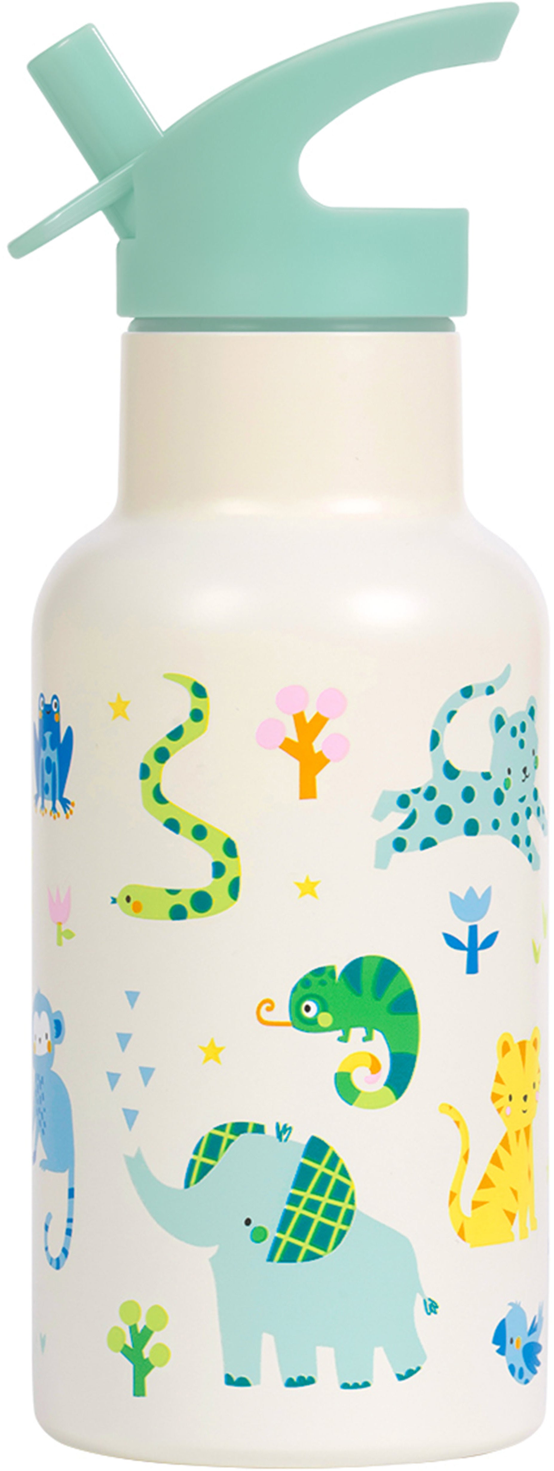ALLC DBSSJU101 Isolierflasche 350 ml – doppelwandig, Edelstahl, mit Strohhalm
