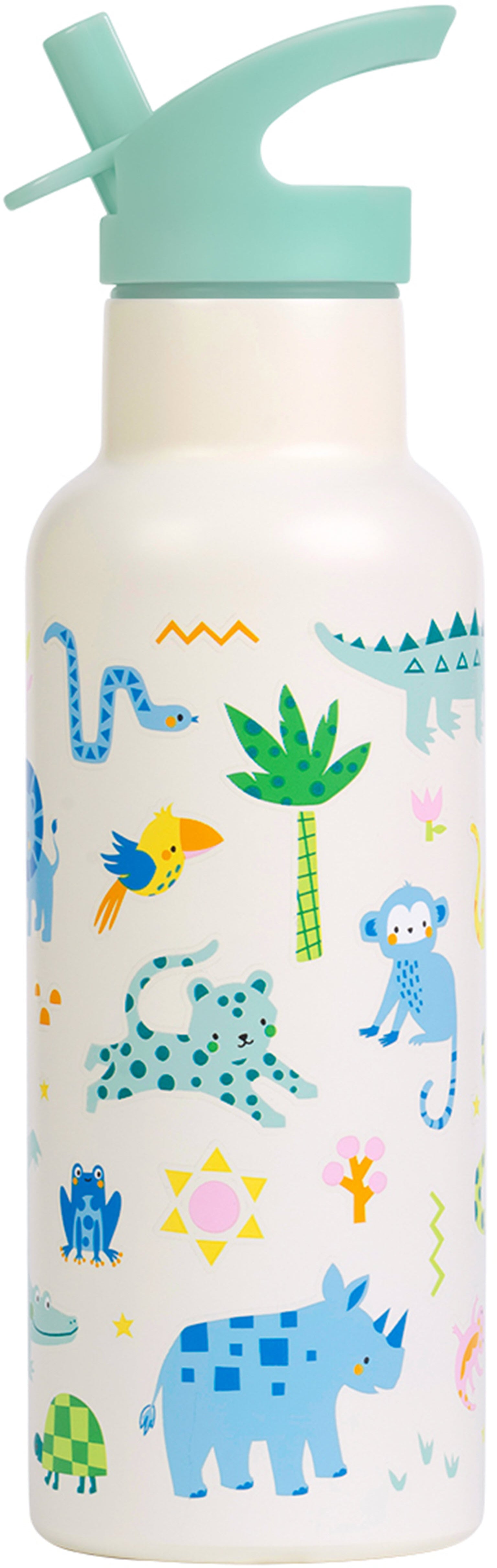 Allc Isolierflasche 500 ml – doppelwandig, Edelstahl, mit Strohhalm