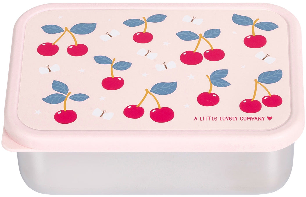 Allc Lunchbox 17,5 × 6 × 12,5 cm, Edelstahl/Polypropylen (PP), mit Kirsch-Print, luftdicht