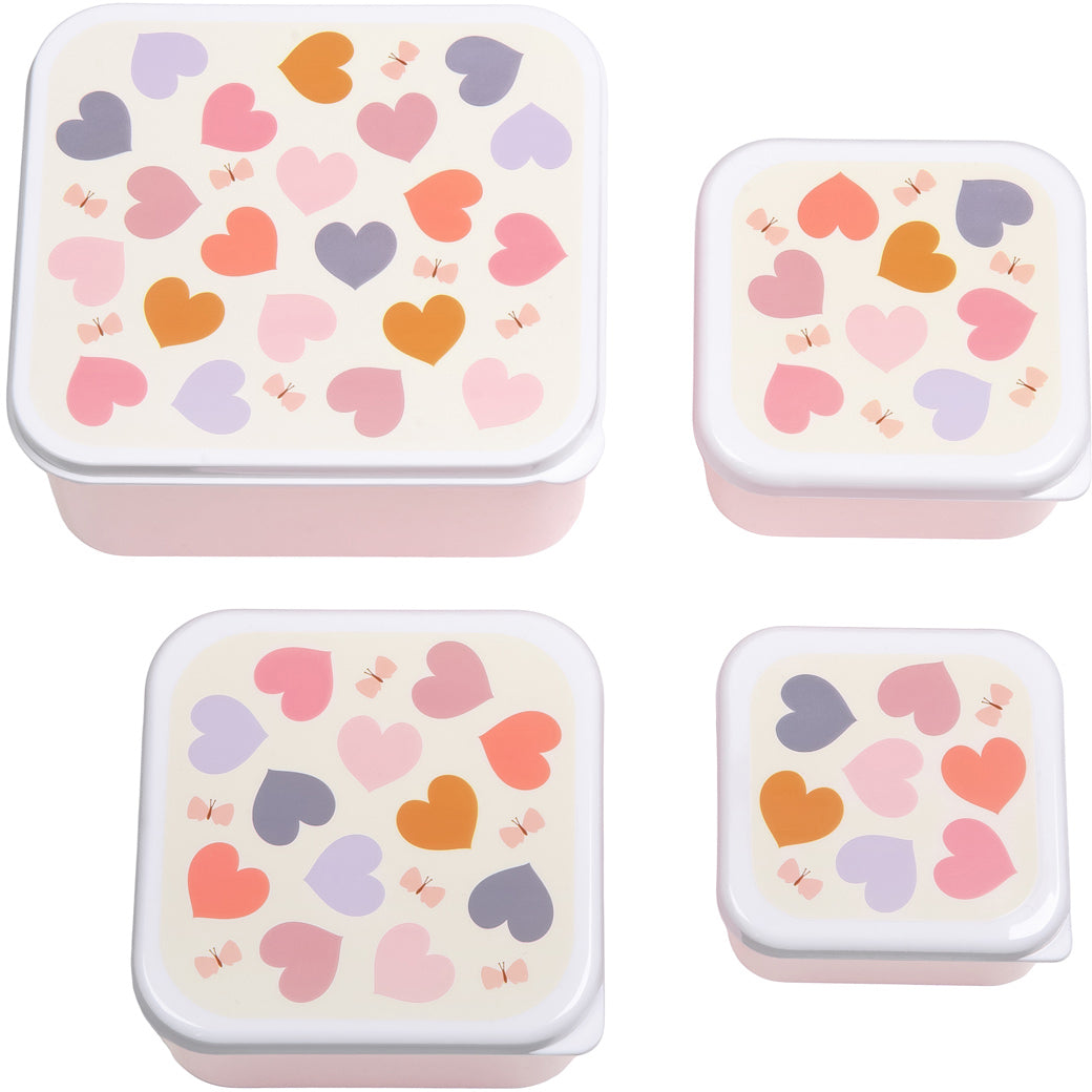 Allc Lunchbox-Set, 4-teilig, 15,8 × 14 × 7 cm, 12 × 12 × 5,5 cm, 10,5 × 10,5 × 5 cm, 9 × 9 × 4,5 cm