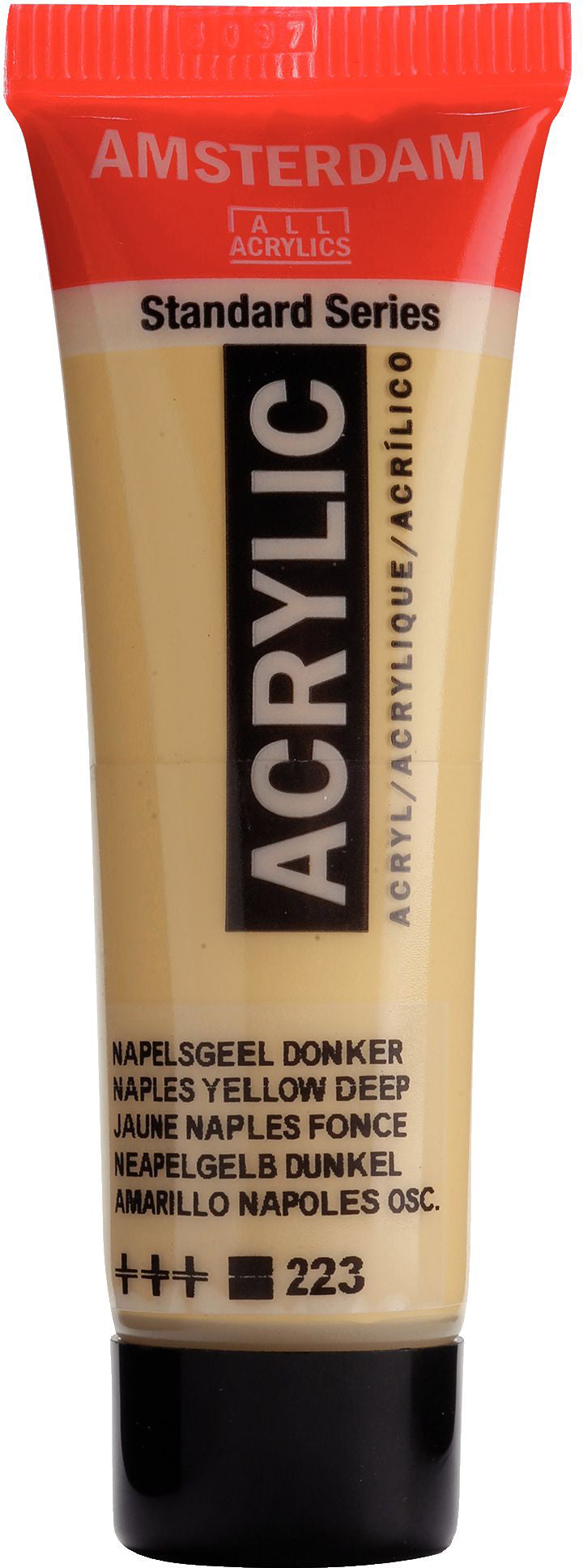 Royal Talens AMSTERDAM Standard Serie Acrylfarbe – Neapelgelb Dunkel 223, seidenmatt – 20 ml Tube – für Leinwand, Papier