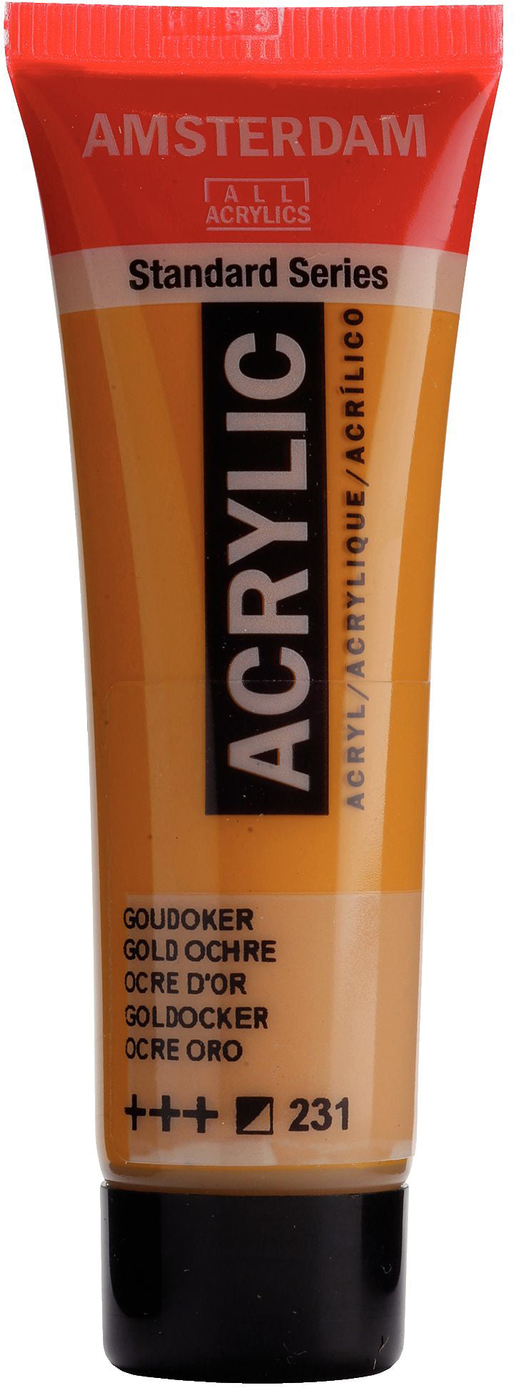 Royal Talens AMSTERDAM Standard Serie Acrylfarbe – Goldocker 231, seidenmatt – 20 ml – für Leinwand, Papier, Holz