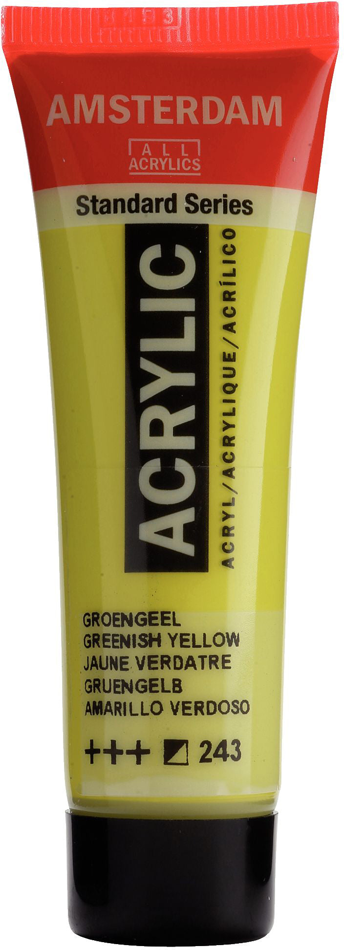 Royal Talens Amsterdam Acrylfarbe – Grüngelb 243, seidenmatt – 20 ml – für Leinwand, Papier, Holz
