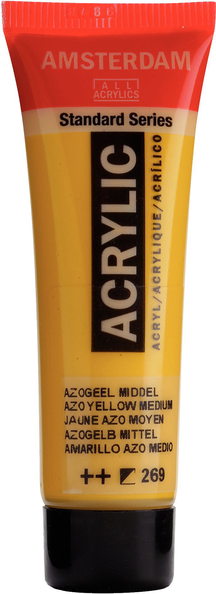 Royal Talens AMSTERDAM Acrylfarbe – Azogelb Mittel 269, seidenmatt – 20 ml – für Leinwand, Papier und Holz