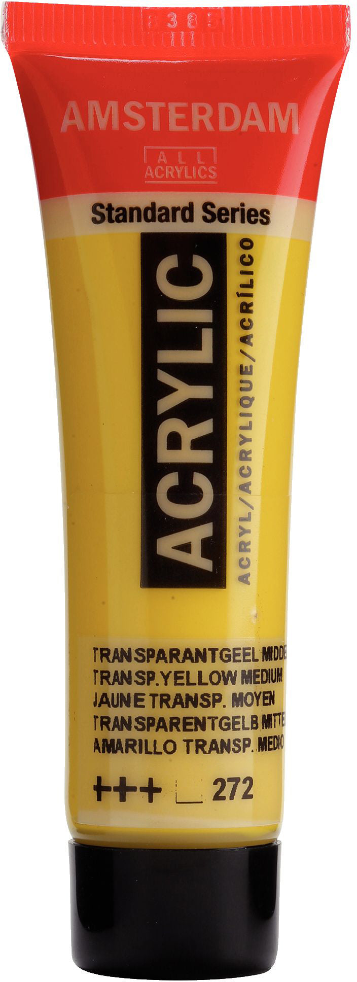 Royal Talens AMSTERDAM Acrylfarbe – Transparentgelb Mittel 272, seidenmatt – 20 ml – für Leinwand, Papier, Holz